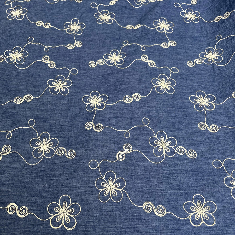 Embroidered Chambray - Denim Blue - Posy