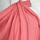 Gauze zigzag fabric Embroidered Chevron Cotton - Pink