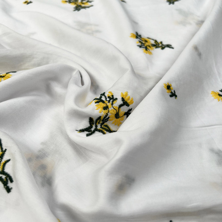 Lightweight Floral Dress Fabric | Embroidered Cotton - Betsy  Croft Mill
