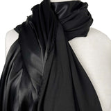 Eternal Satin Black Viscose Italian Plain Woven Dress Fabric Fold 