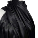Eternal Satin Black Viscose Italian Plain Woven Dress Fabric CU 