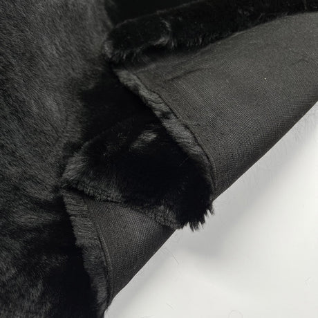Etta Black Fur Soft Heavy Knit Fabric Fold