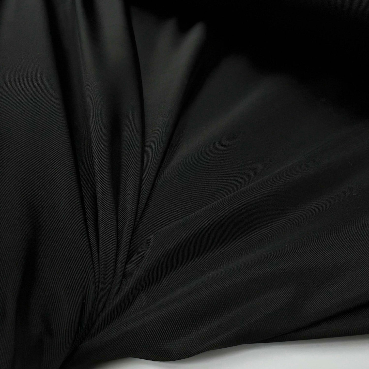 Black Polyester Grosgrain Ribbed Taffeta Dress Fabric Evening Call Cu