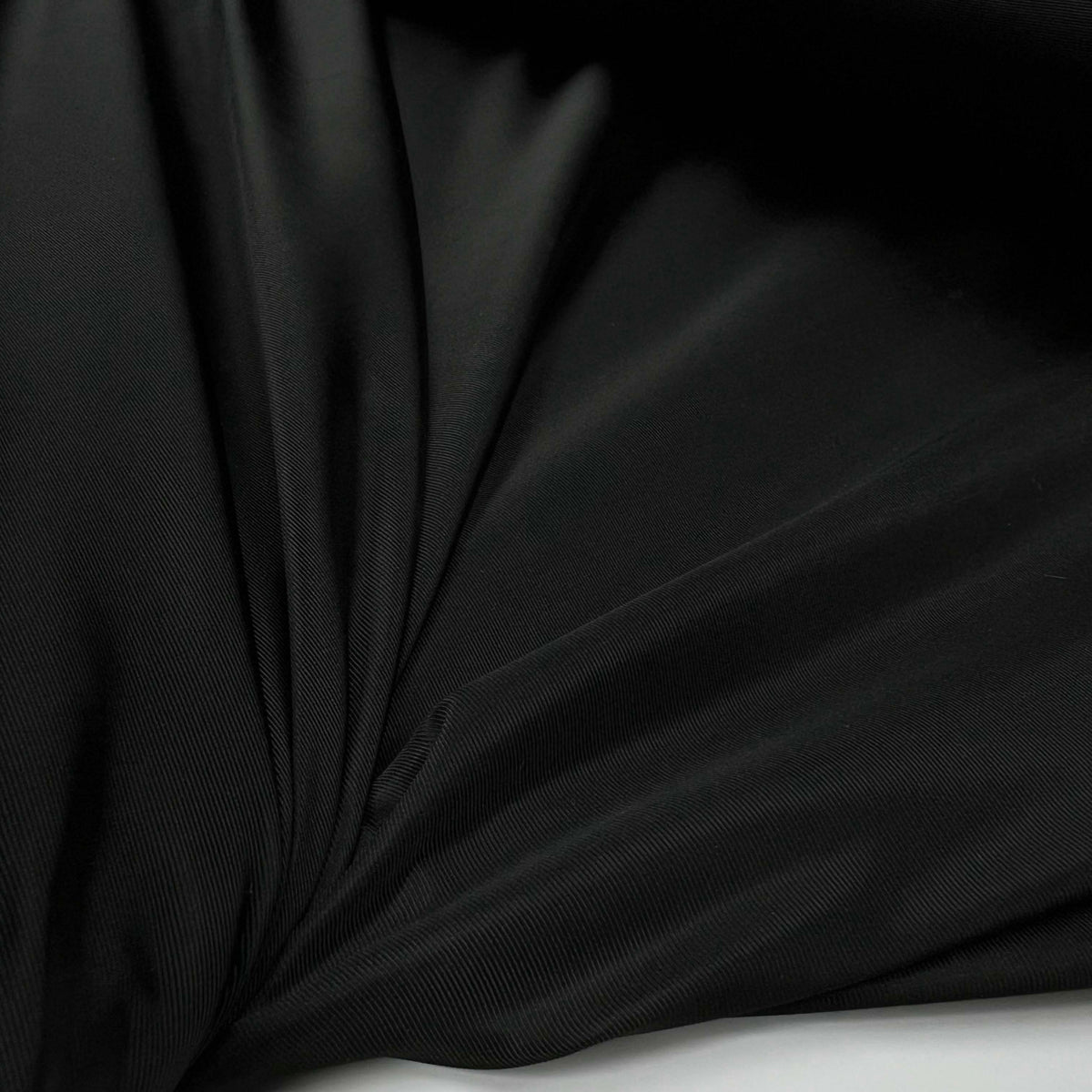 Black Polyester Grosgrain Ribbed Taffeta Dress Fabric Evening Call Cu