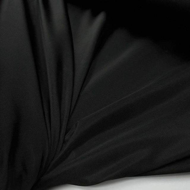 Black Polyester Grosgrain Ribbed Taffeta Dress Fabric Evening Call Cu