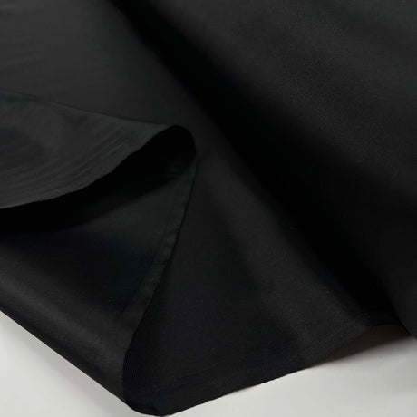 Black Polyester Grosgrain Ribbed Taffeta Dress Fabric Evening Call Fold