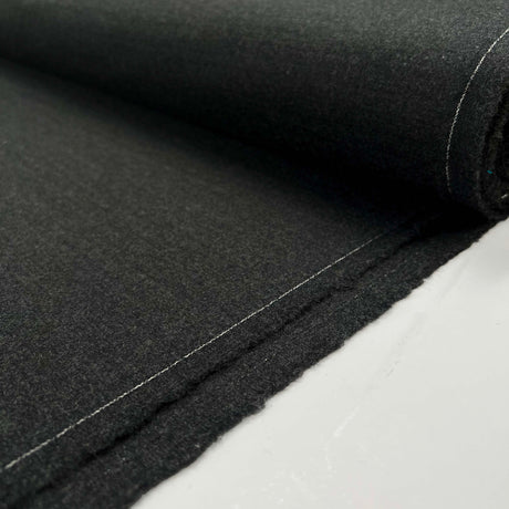 Charcoal Grey Wool Lycra Stretch Suiting Fabric Exceedingly Smart Bolt 