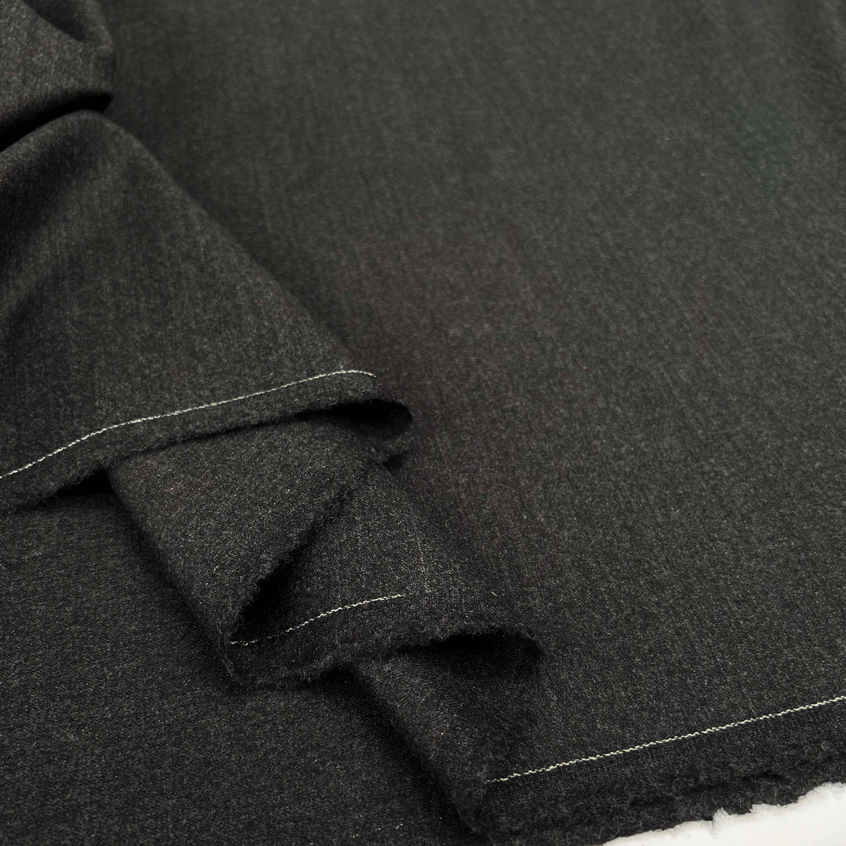 Charcoal Grey Wool Lycra Stretch Suiting Fabric Exceedingly Smart Fold 