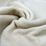 Cream Thick Polyester Soft Plain Fleece Coat Fabric Faithful Flock Cu