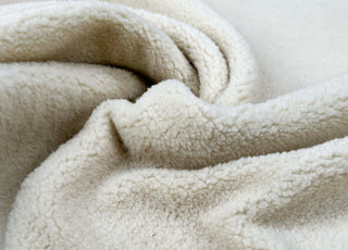 Cream Thick Polyester Soft Plain Fleece Coat Fabric Faithful Flock Cu