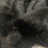 Faux Fur Black Polyester Coating Fabric CU