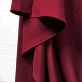 Polyester Elastane Stretch Suiting Crepe Fabric Femme Fatale Bordeaux Hang