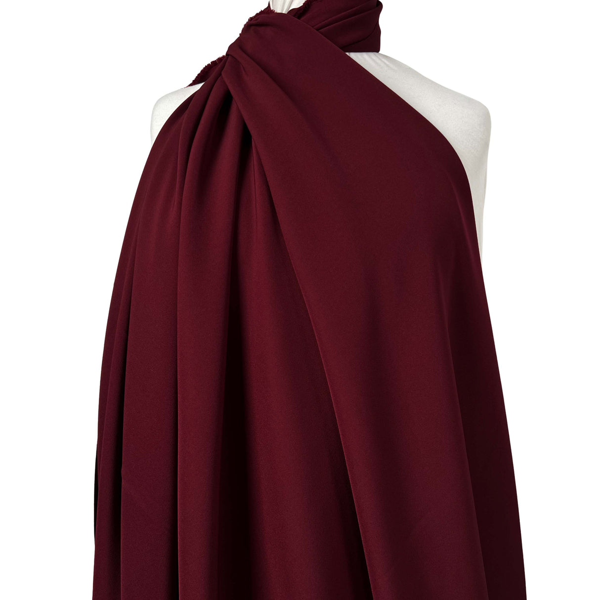 Polyester Elastane Stretch Suiting Crepe Fabric Femme Fatale Bordeaux Mannequin