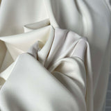 Polyester Elastane Stretch Suiting Crepe Fabric Femme Fatale Ivory CU