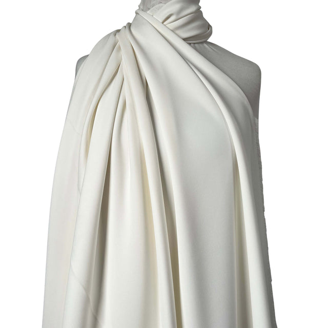 Polyester Elastane Stretch Suiting Crepe Fabric Femme Fatale Ivory Mannequin