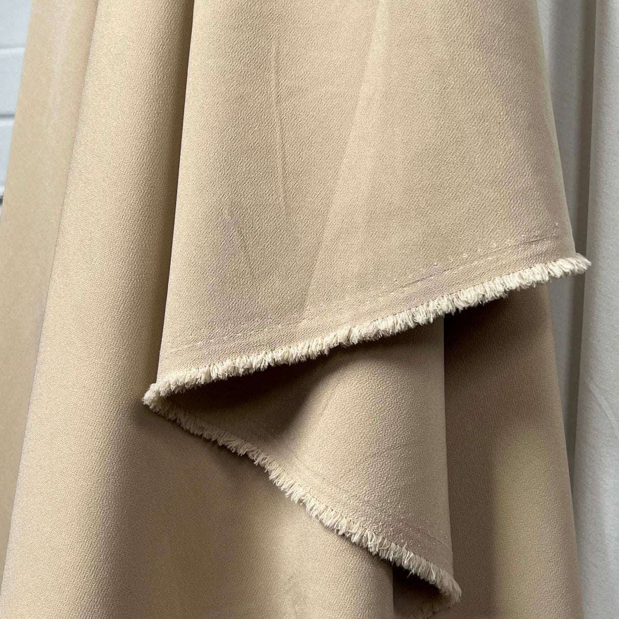 Polyester Elastane Stretch Suiting Crepe Fabric Femme Fatale Nude Hang