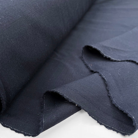 Lightweight Fine Wool Suiting Fabric Omerta - Dark Navy Fold