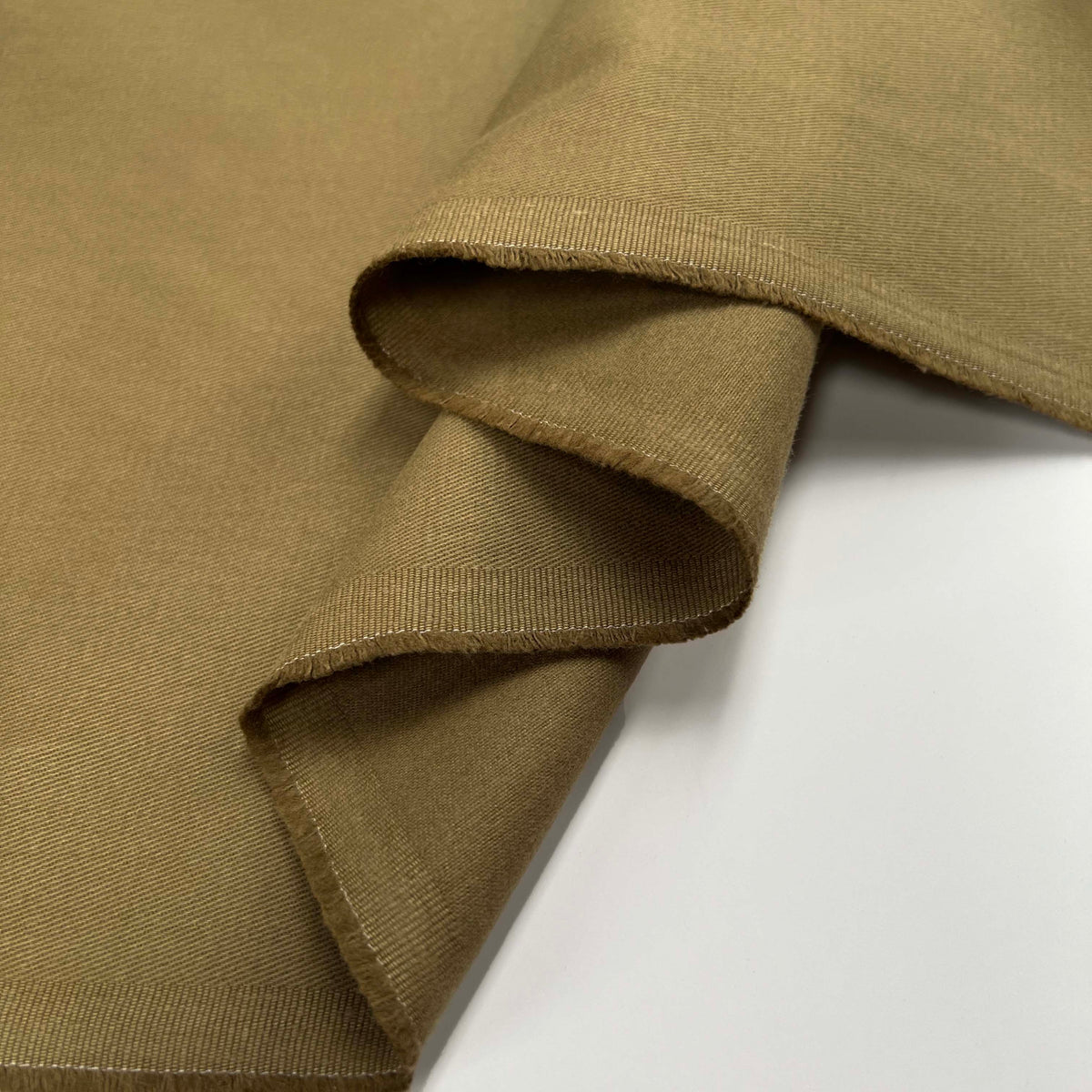 Brown Italian Cotton Moleskin Trouser Fabric Forenze Moleskin Brass Fold