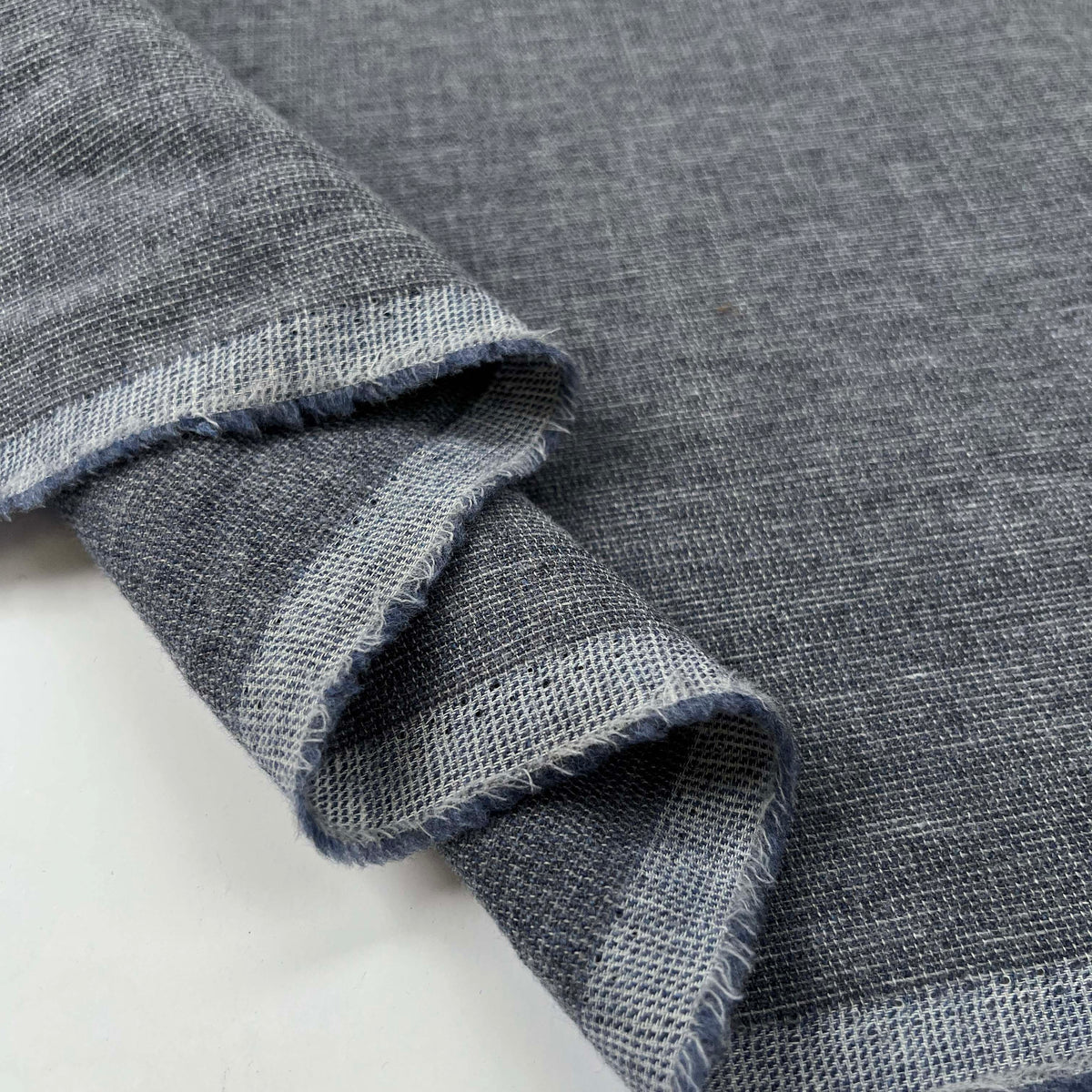 Flopsy Blue Grey Wool Loose Woven Suiting Fabric Fold
