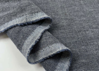 Flopsy Blue Grey Wool Loose Woven Suiting Fabric Fold