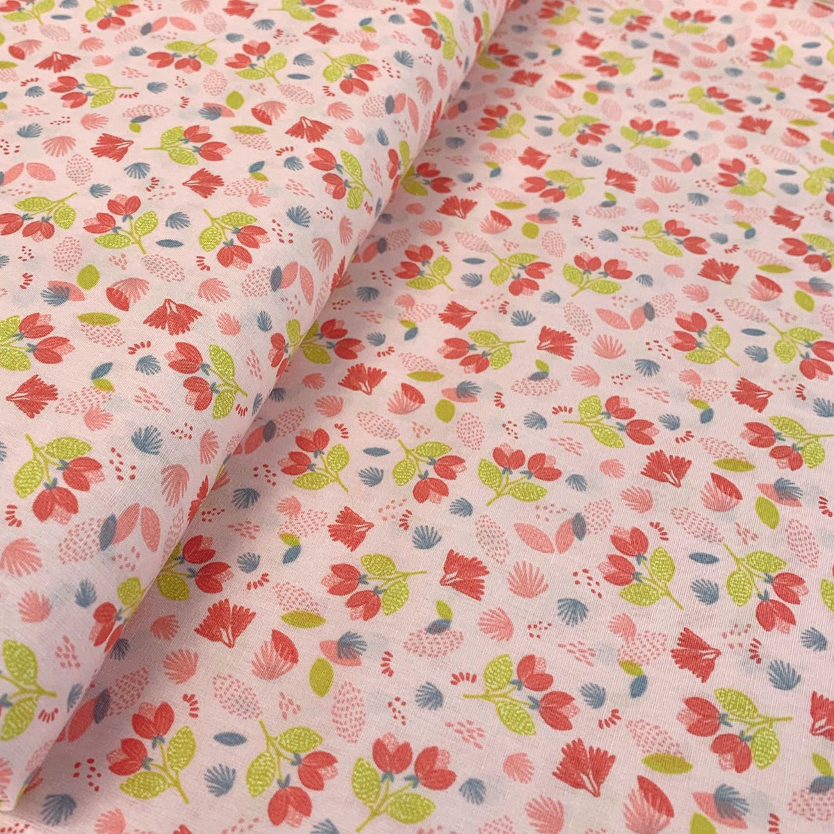 Floral Cotton Dress Fabric John Louden Winslet Pink Bolt