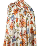 Florentine Italian Cream Floral Cotton Crepe Dress Fabric Mannequin