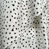 Italian Pink Black White Print Dress Fabric Fly Away Silk Hearts Hang