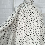 Italian Pink Black White Print Dress Fabric Fly Away Silk Hearts Mannequin