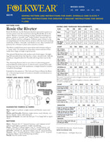 Folkwear - Rosie The Riveter Shirt Overall and Slacks Pattern (XS-2XL)