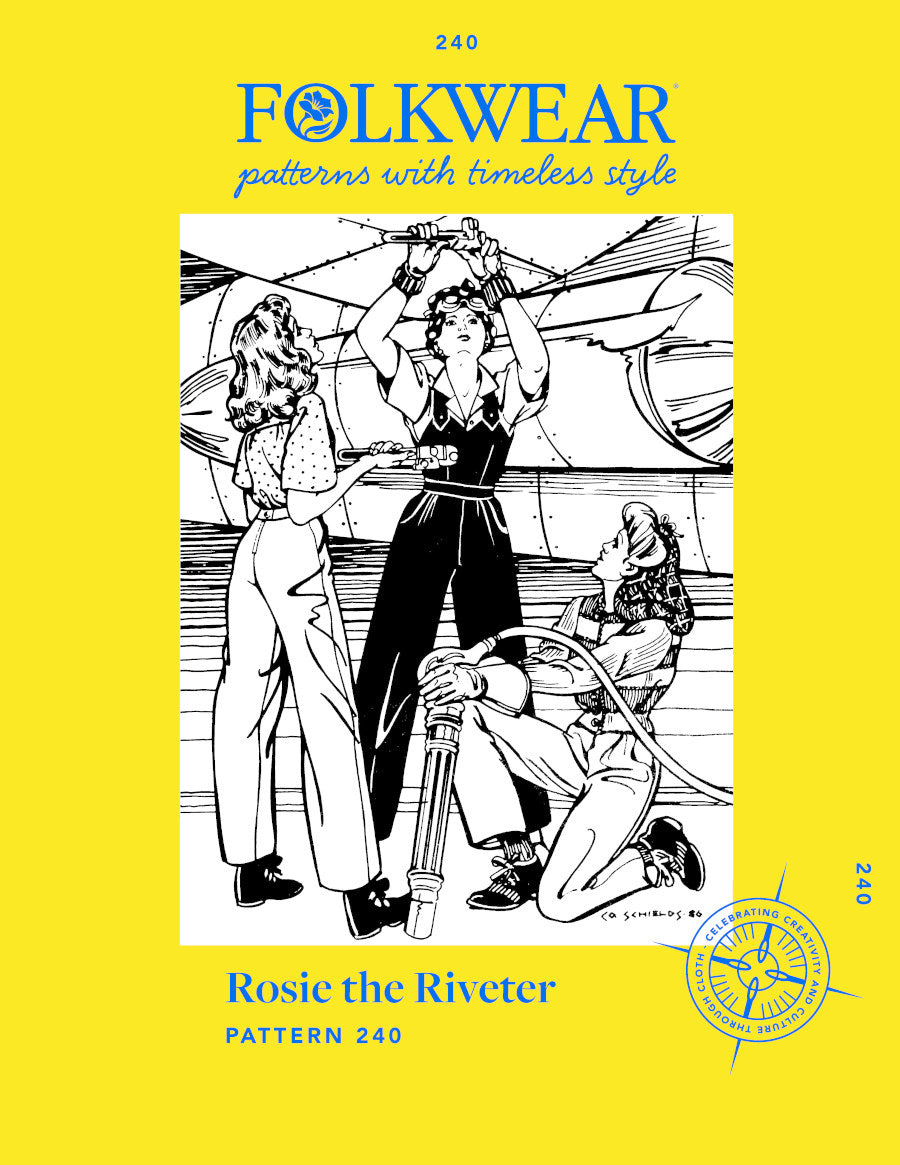 Folkwear - Rosie The Riveter Shirt Overall and Slacks Pattern (XS-2XL)