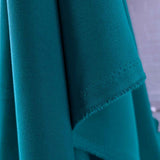 French Crepe Teal Smooth Green Polyester Crepe Fabric Hang