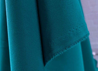 French Crepe Teal Smooth Green Polyester Crepe Fabric Hang