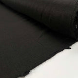 French_Linen_Black_Plain_Woven_Dress_Fabric_Bolt
