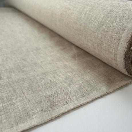 French_Linen_Natural_Plain_Woven_Dress_Fabric_Roll
