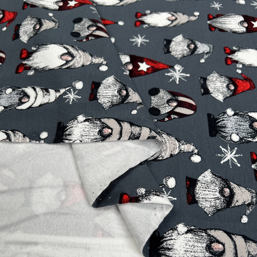 French Terry - Festive Gnome - Grey