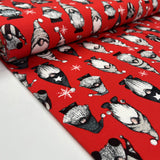 French Terry - Festive Gnome - Red