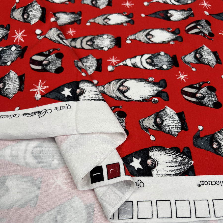 French Terry - Festive Gnome - Red