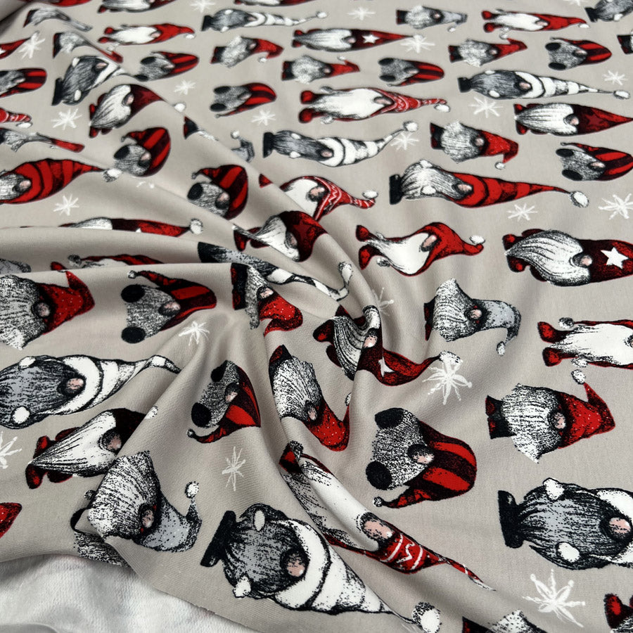 French Terry - Festive Gnome - Sand