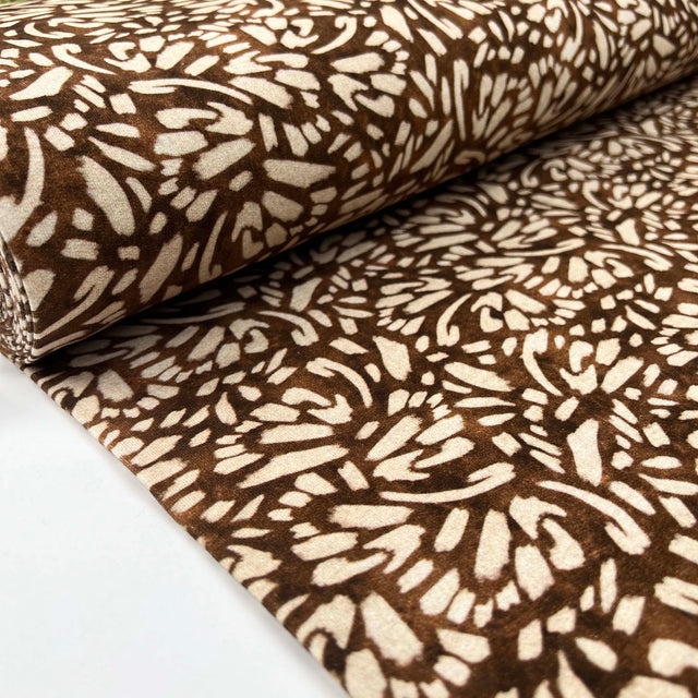 French_Terry_Nala_Brown_Beige_Abstract_Print_Cotton_Elastane_Knit_Jersey_Fabric_Bolt
