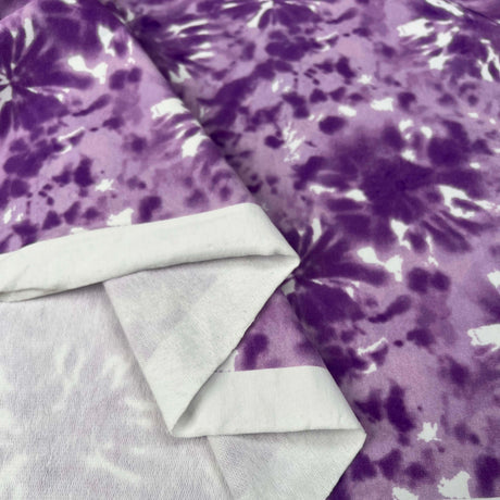 French_Terry_Wireless_Tie_Dye_Purple_White_Abstract_Print_Cotton_Elastane_Knit_Jersey_Fabric_Fold