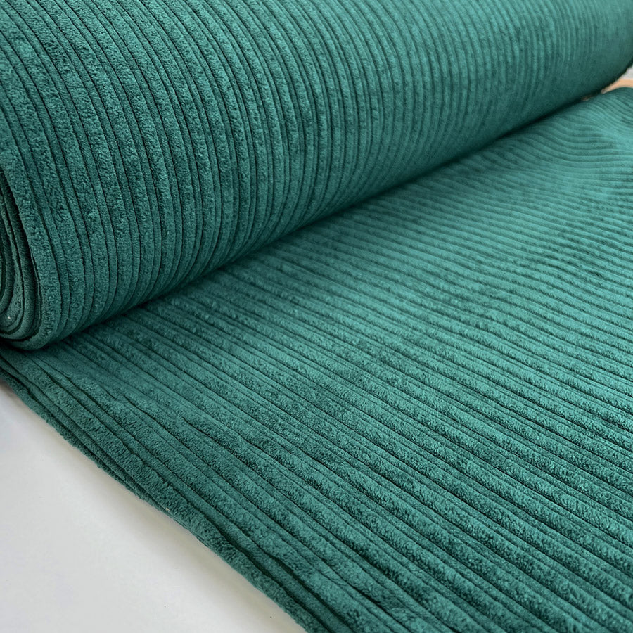Fur Lined Corduroy Bottle Green Polyester Polyamide Heavy Bonded Jumbo Coating Fabric Bolt
