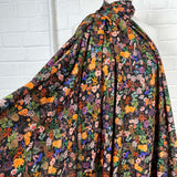 Gently Does It Viscose Floral Italian Black Multicoloured Dress Fabric 