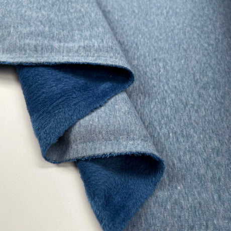 Glacier Soft Sweatshirt Marine Blue Polyester Cotton Elastane Alpine Fleece Stretch Fabric Fold