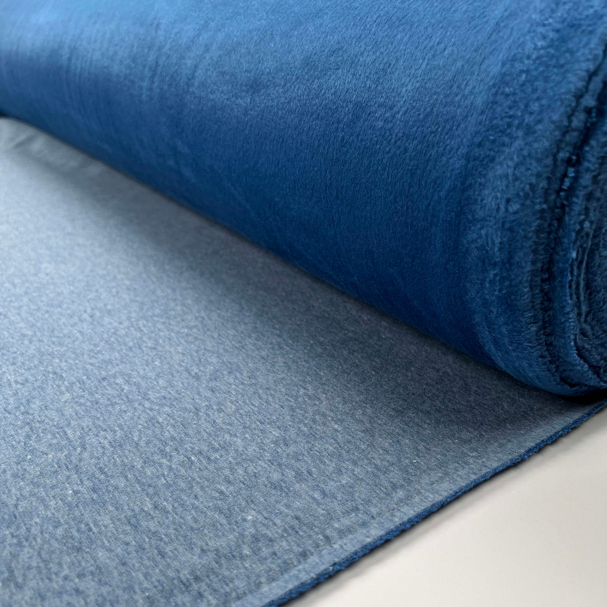Glacier Soft Sweatshirt Marine Blue Polyester Cotton Elastane Alpine Fleece Stretch Fabric Roll