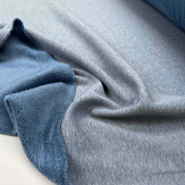 Glacier Soft Sweatshirt Sky Blue Polyester Cotton Elastane Alpine Fleece Stretch Fabric CU