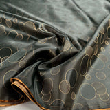 Khaki Gold Circles Polyester Dressmaking Fabric Golden Hour CU