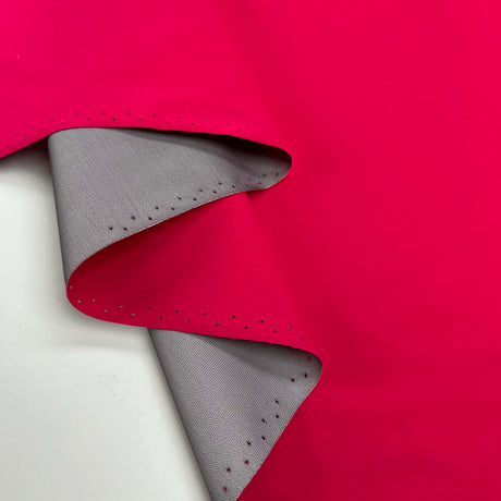 Gore Tex Bright And Beautiful Polyamide Cerise Pink Silver Backing Waterproof Fabric Fold