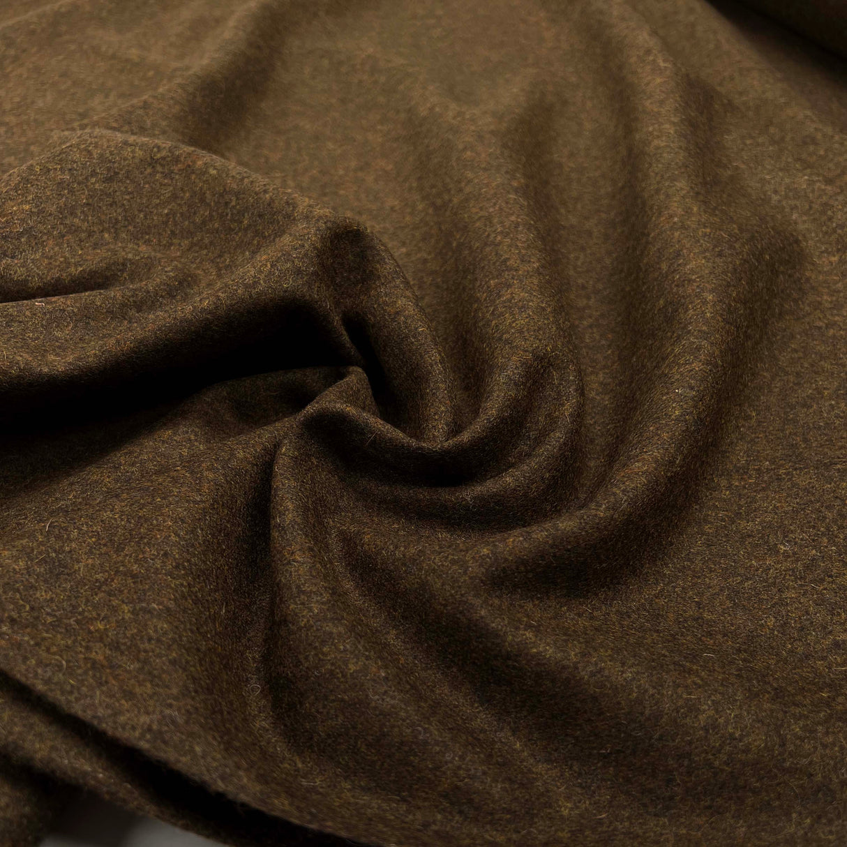 Brown Milled Wool Cashmere Blend Suiting Fabric Great & Small Earth CU
