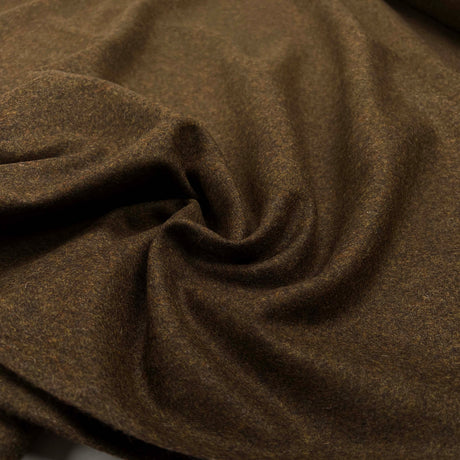Brown Milled Wool Cashmere Blend Suiting Fabric Great & Small Earth CU