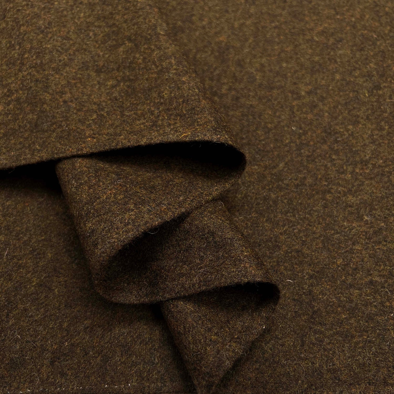 Brown Milled Wool Cashmere Blend Suiting Fabric Great & Small Earth CU
